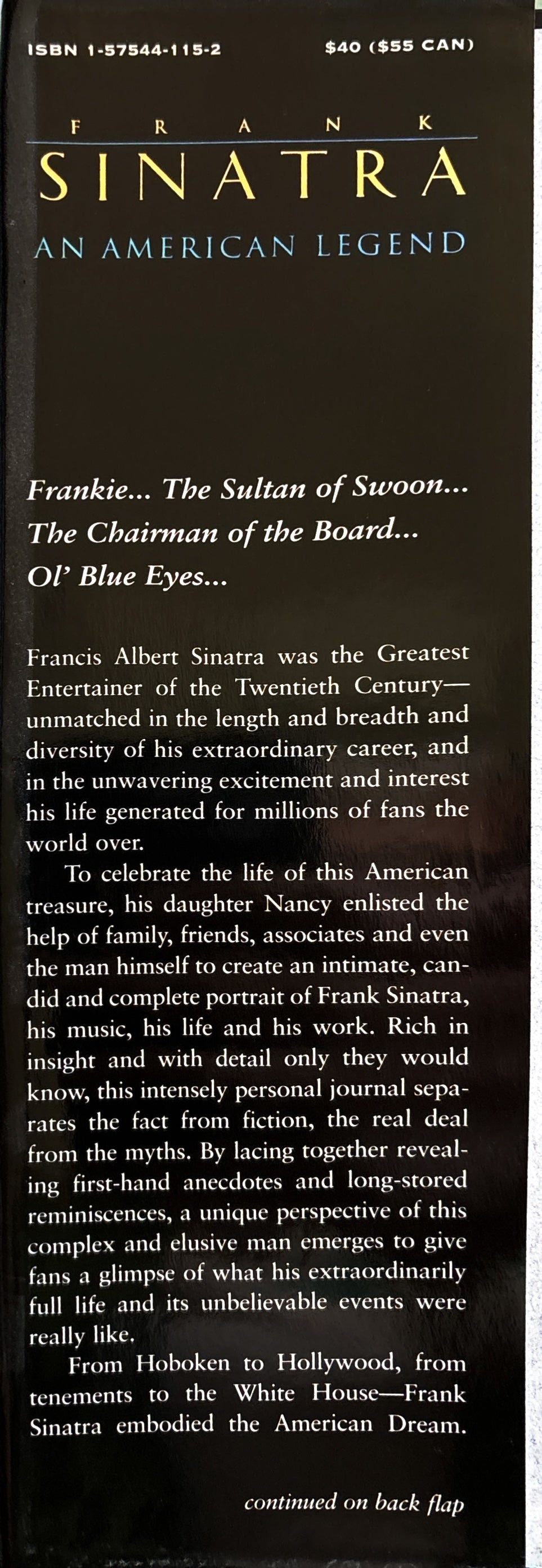 Frank Sinatra an American legend:  Nancy Sinatra  1998