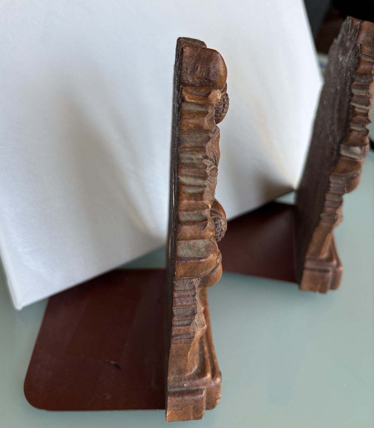 Vintage Acorn and Leaves Book Ends
