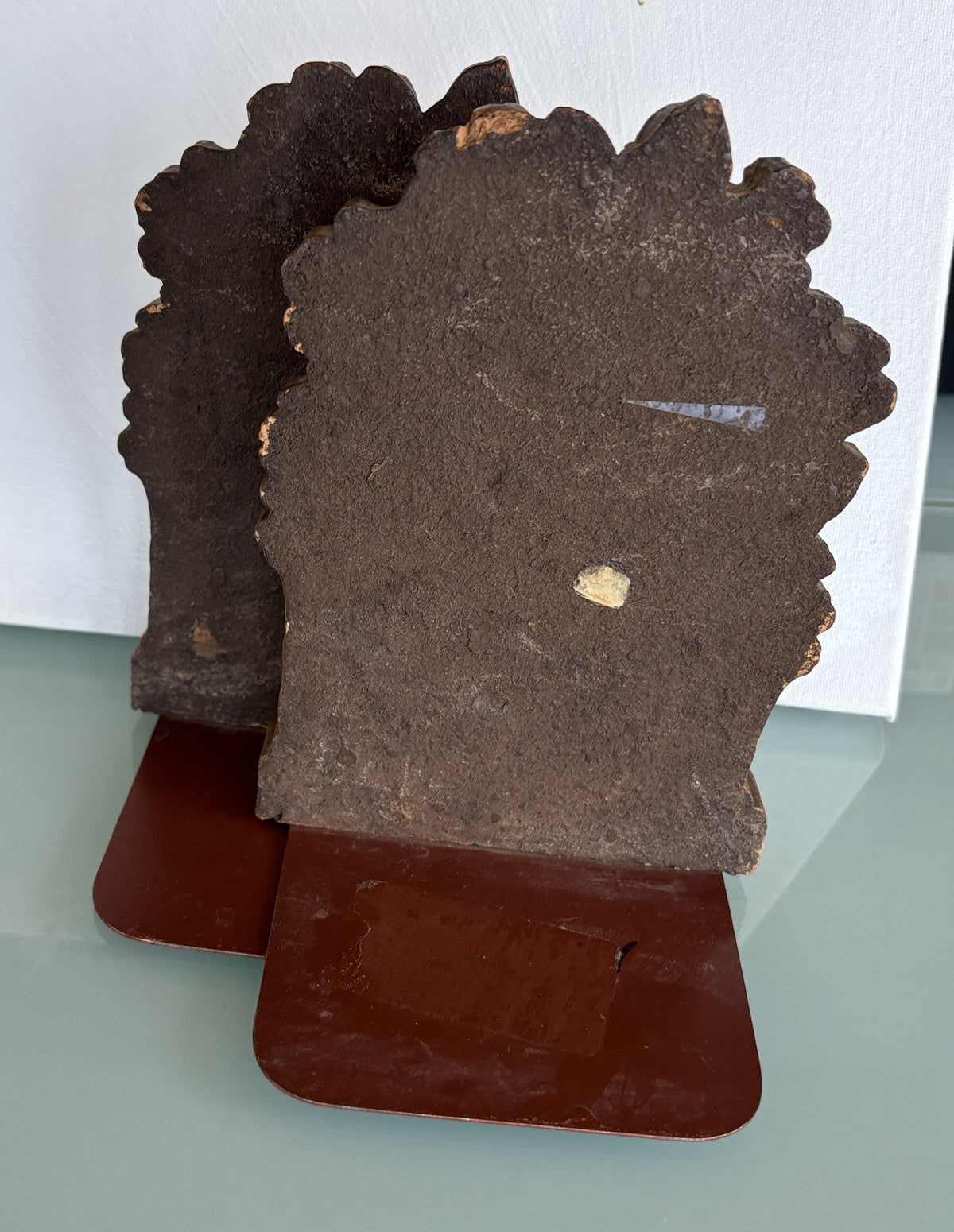 Vintage Acorn and Leaves Book Ends
