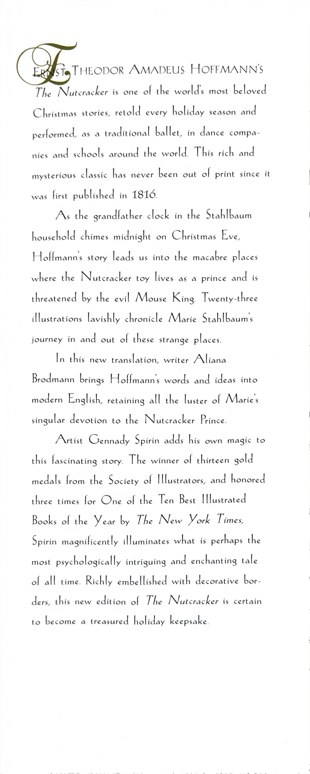 The Nutcracker:  E. T. A. Hoffmann  ** Second Printing **