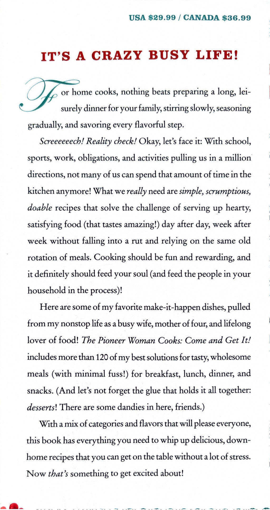 The Pioneer Woman Cooks - Come and GET IT!:  Ree Drummond  **  Signed First Edition  **