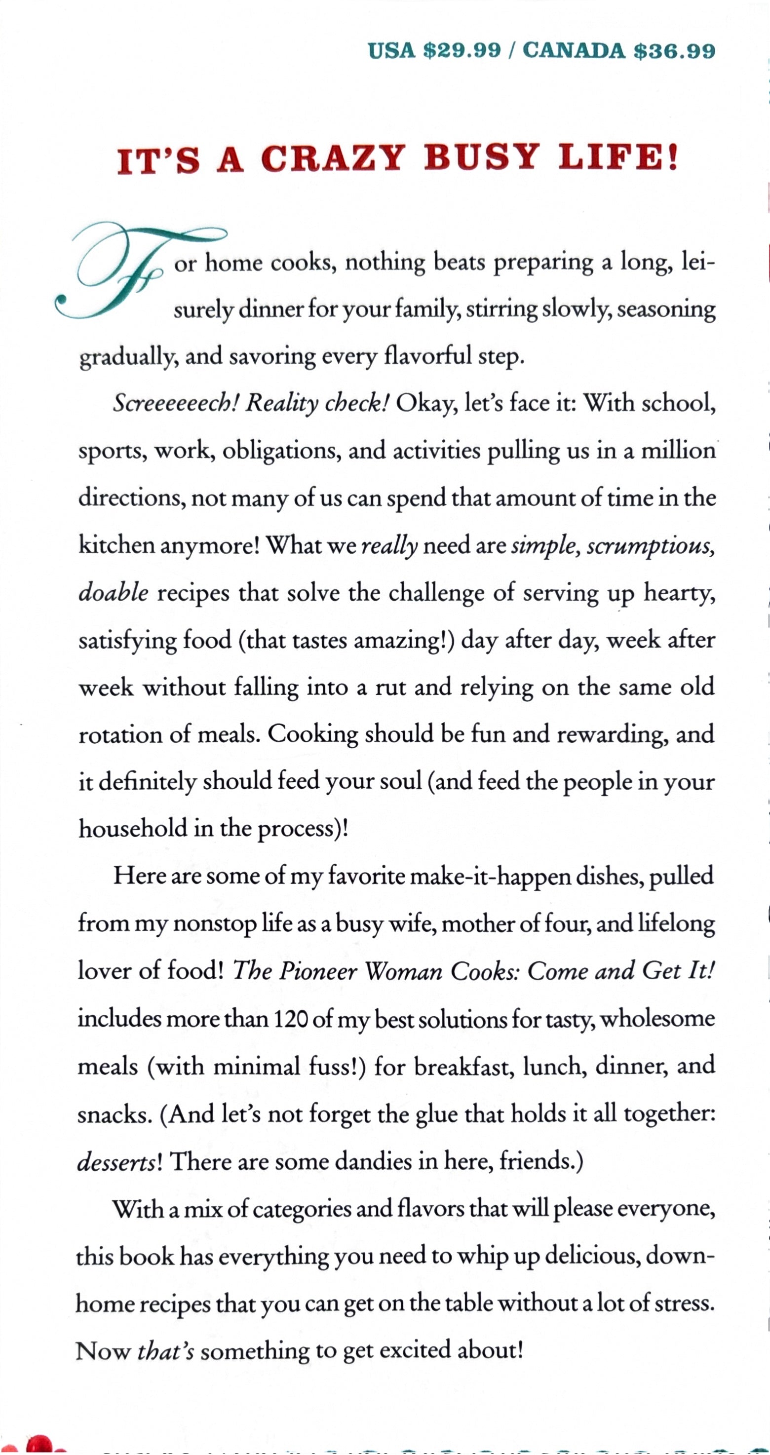The Pioneer Woman Cooks - Come and GET IT!:  Ree Drummond  **  Signed First Edition  **