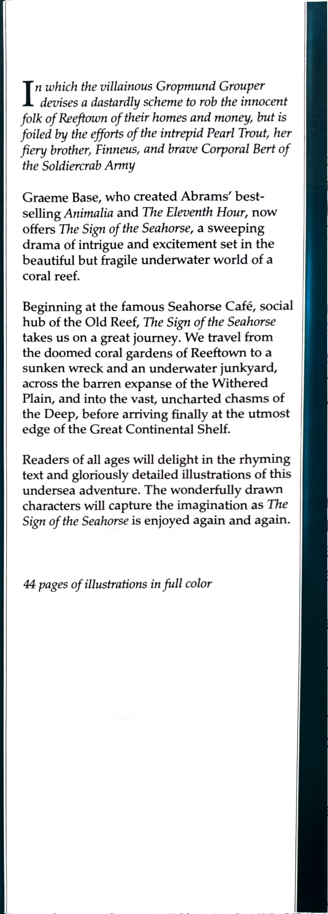 The Sign of the Seahorse:  Graeme Base  ** First Edition  **