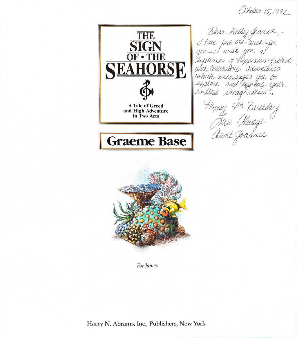 The Sign of the Seahorse:  Graeme Base  ** First Edition  **