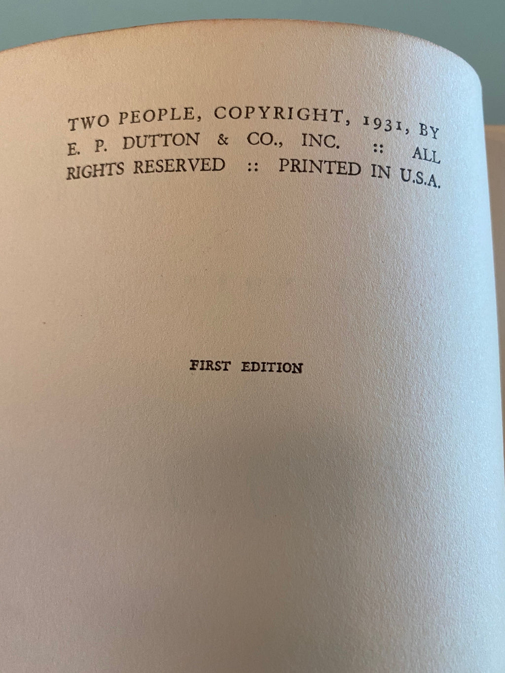 Two People:  A.A.MILNE, **  First EDITION  **   1931