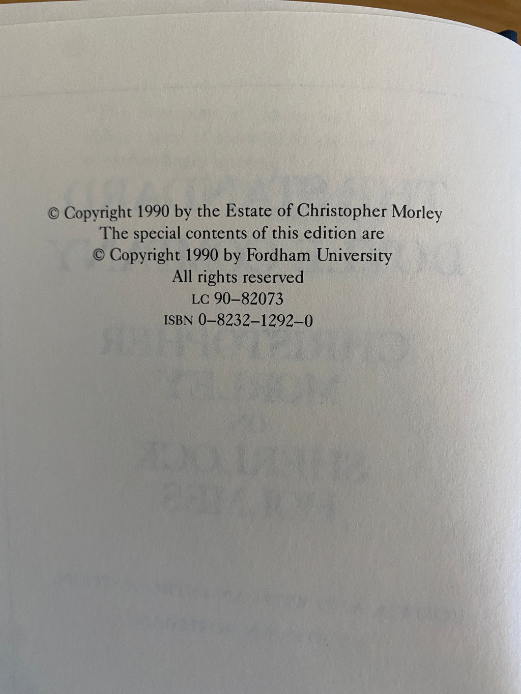 The Standard Doyle Company : Christopher Morley on Sherlock Holmes 1990