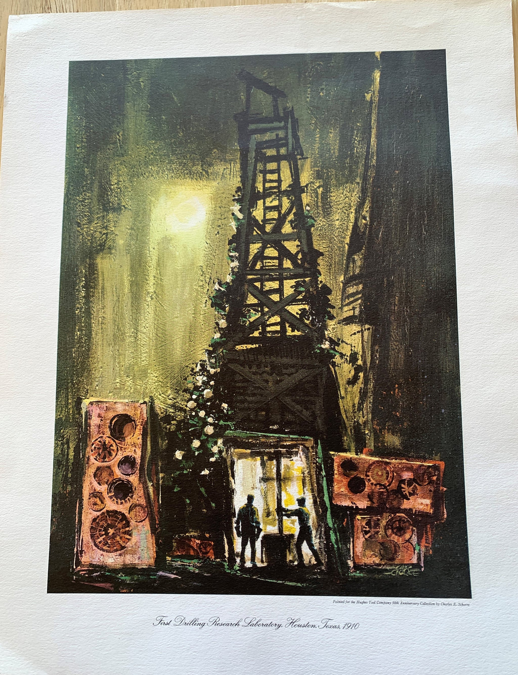 Drilling Research Laboratory, Houston, Texas 1910 - Lithograph