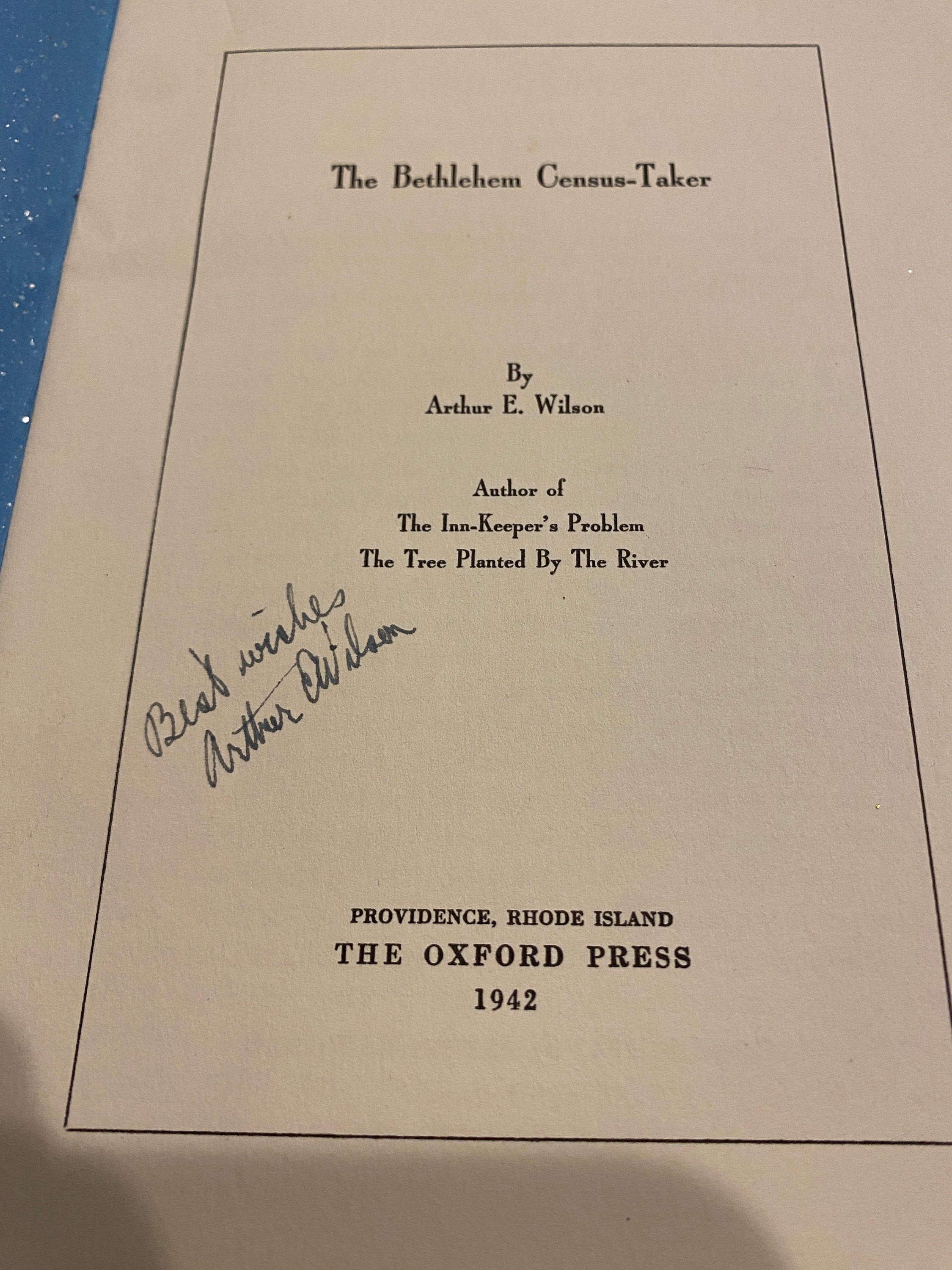 The Bethlehem Census-Taker:  Arthur E Wilson  ** Signed **  1942