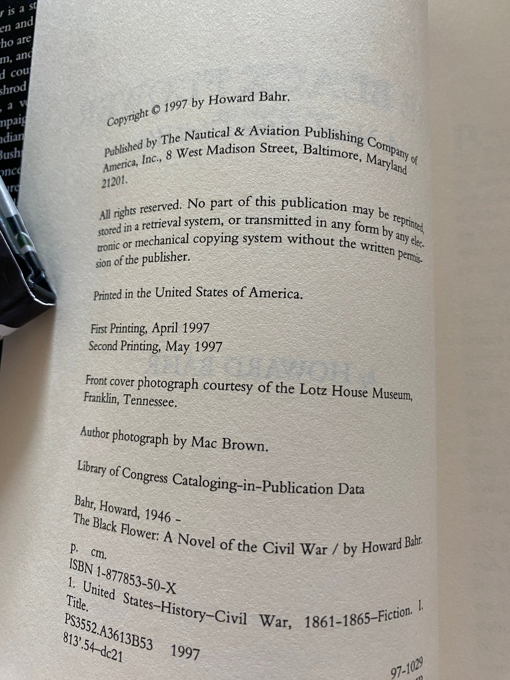 The Black Flower: A Novel of The Civil War, 1997 1st Edition