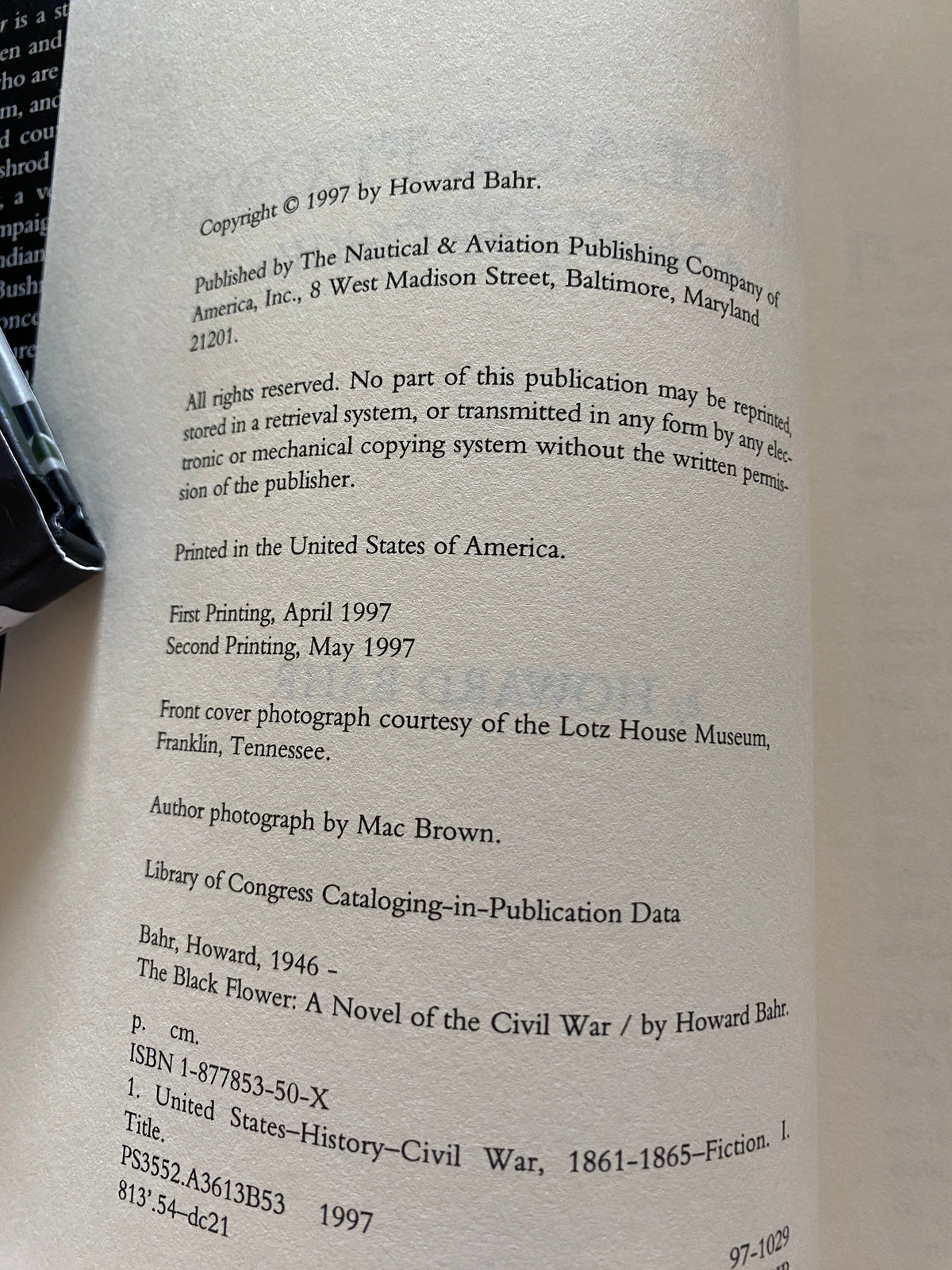 The Black Flower: A Novel of The Civil War, 1997 1st Edition
