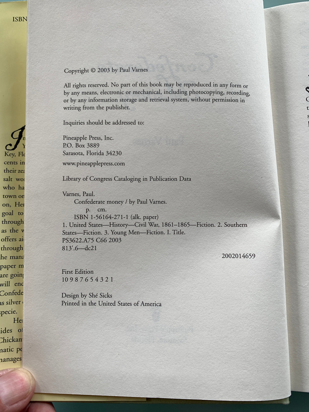 Confederate Money - First Edition 2003