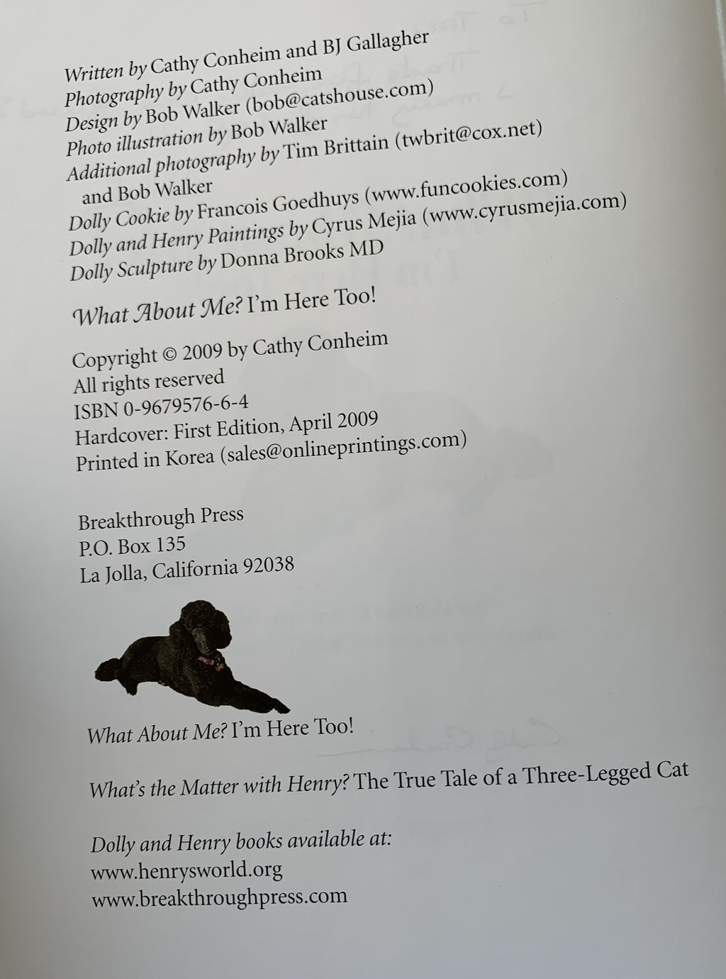 What About Me? - I'm Here Too! - Cathy Conheim- Signed First Edition