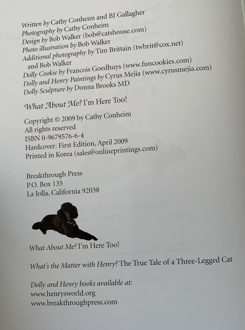 What About Me? - I'm Here Too! - Cathy Conheim- Signed First Edition
