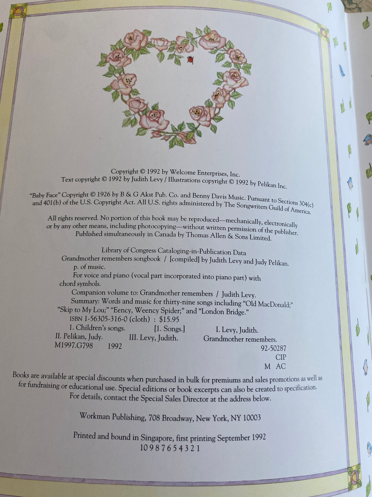Grandmother Remembers Songbook Levy, Judith