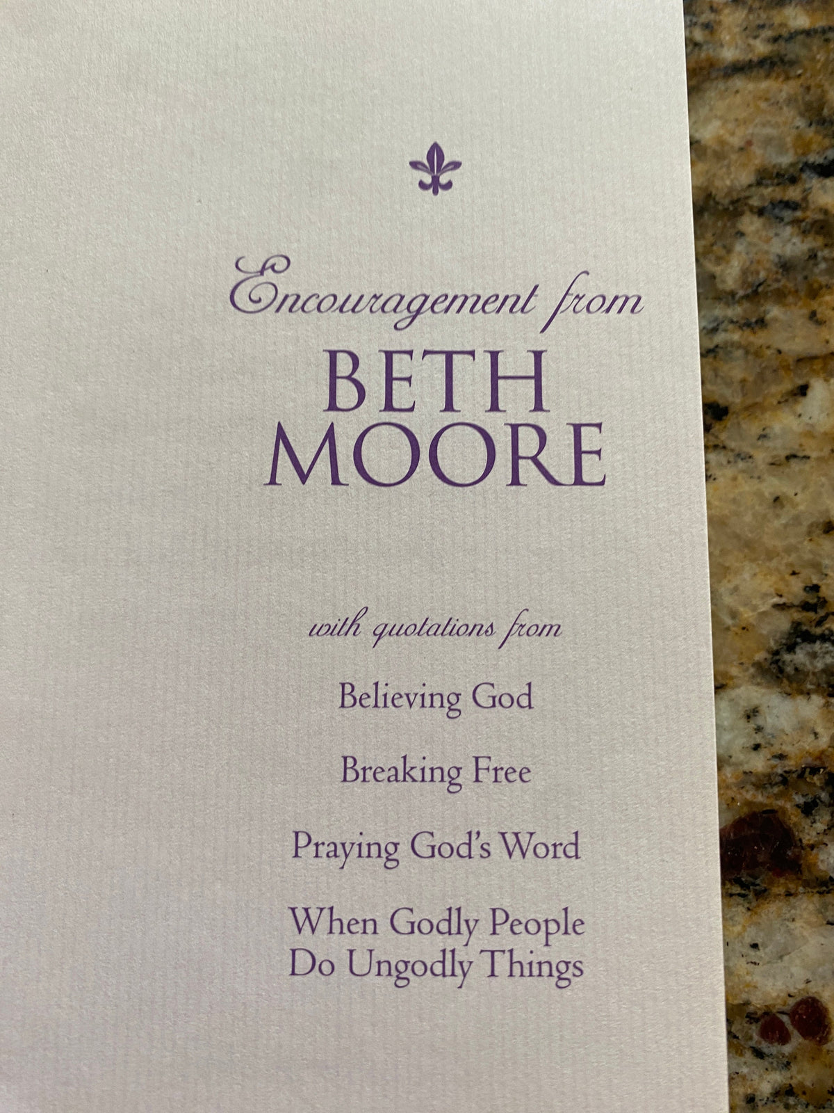 Encourgement form Beth Moore