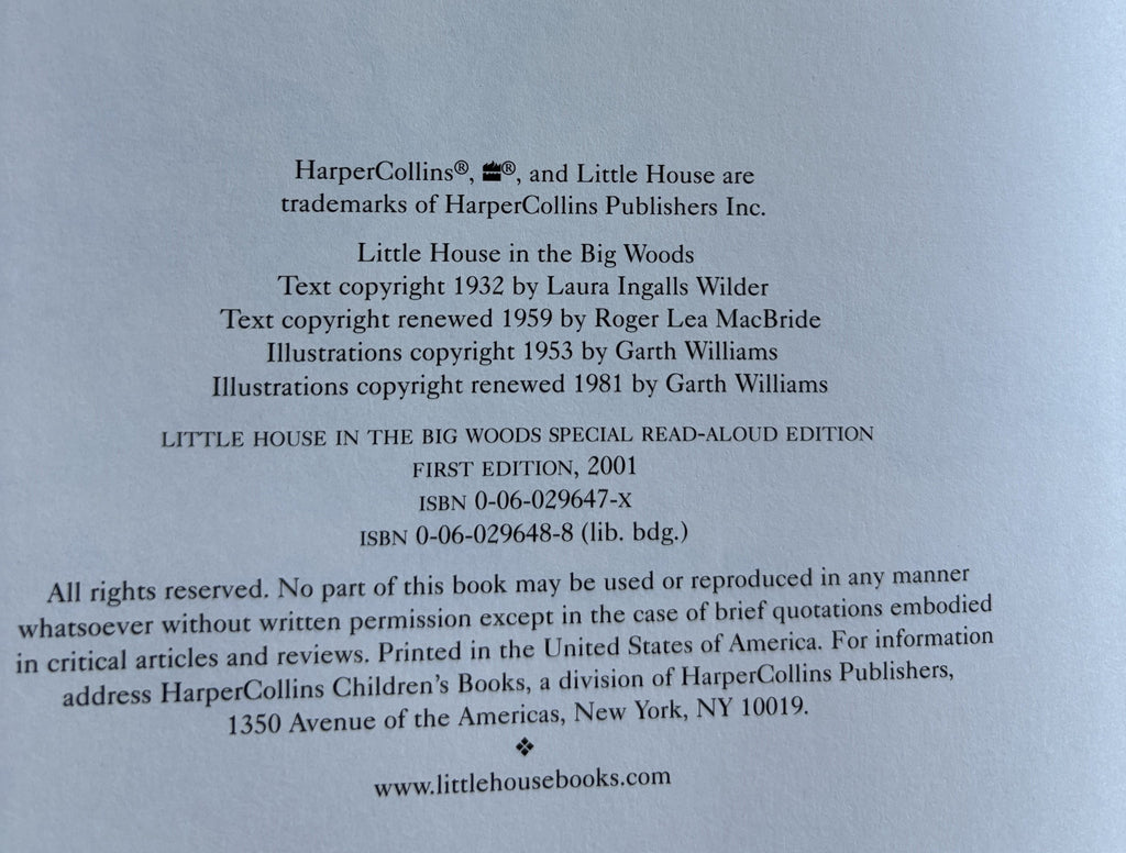 Little House in the BIG Woods - By:  Laura Ingalls Wilder