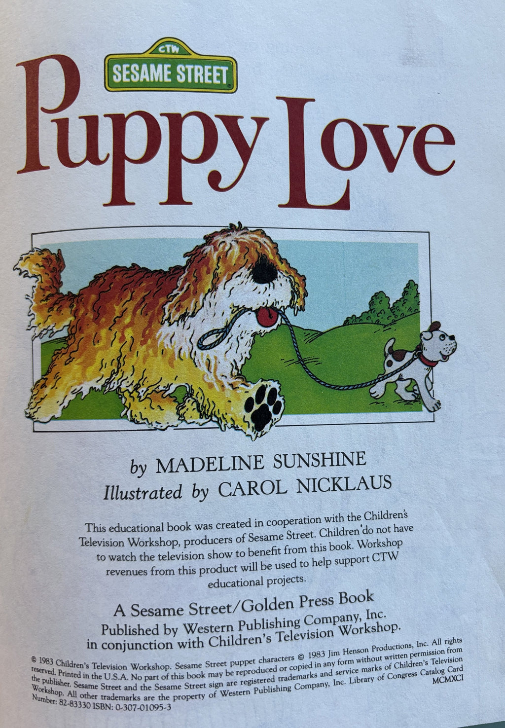 Puppy Love - Sesame Street  Golden Book - 1983
