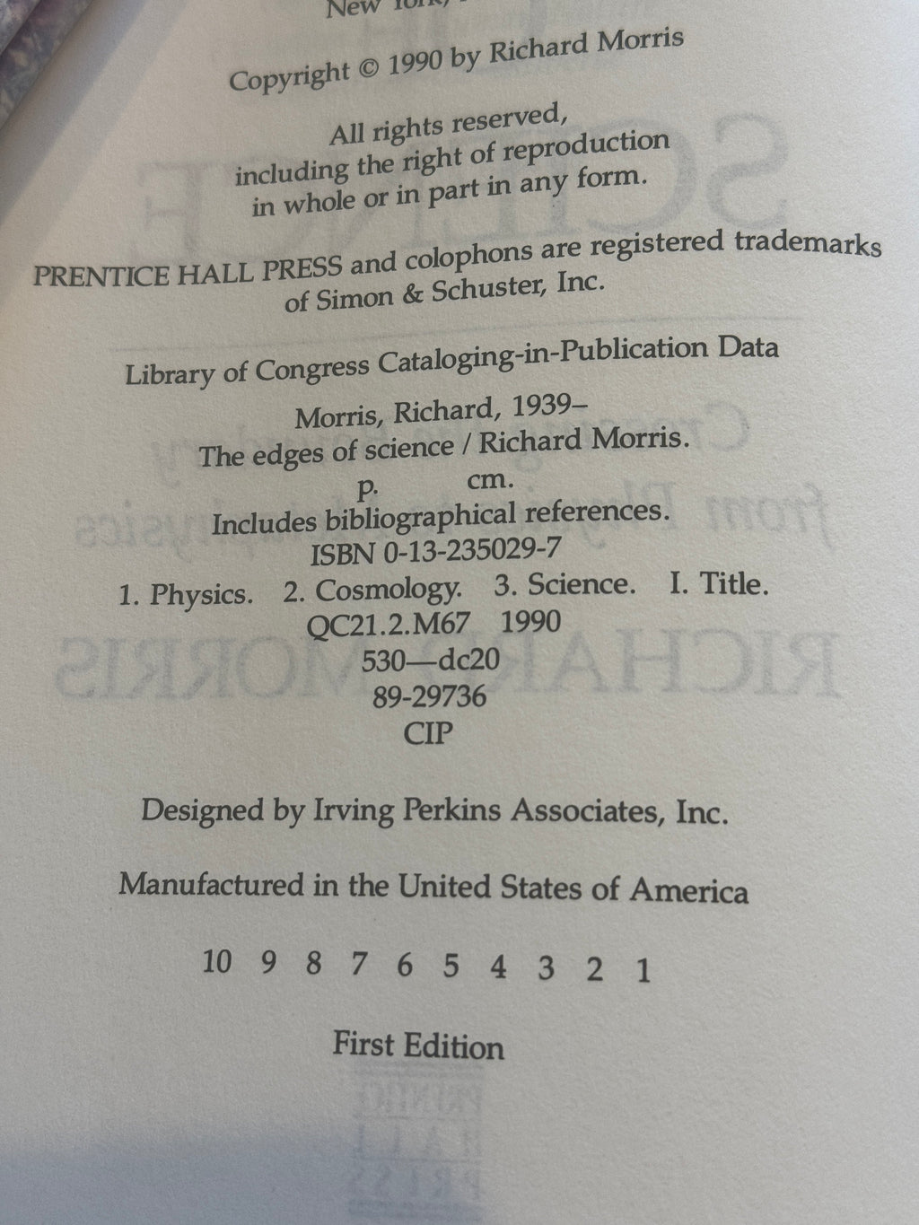 The Edges of Science: Crossing the Boundary from Physics to Metaphysics - Hardcover Morris, Richard