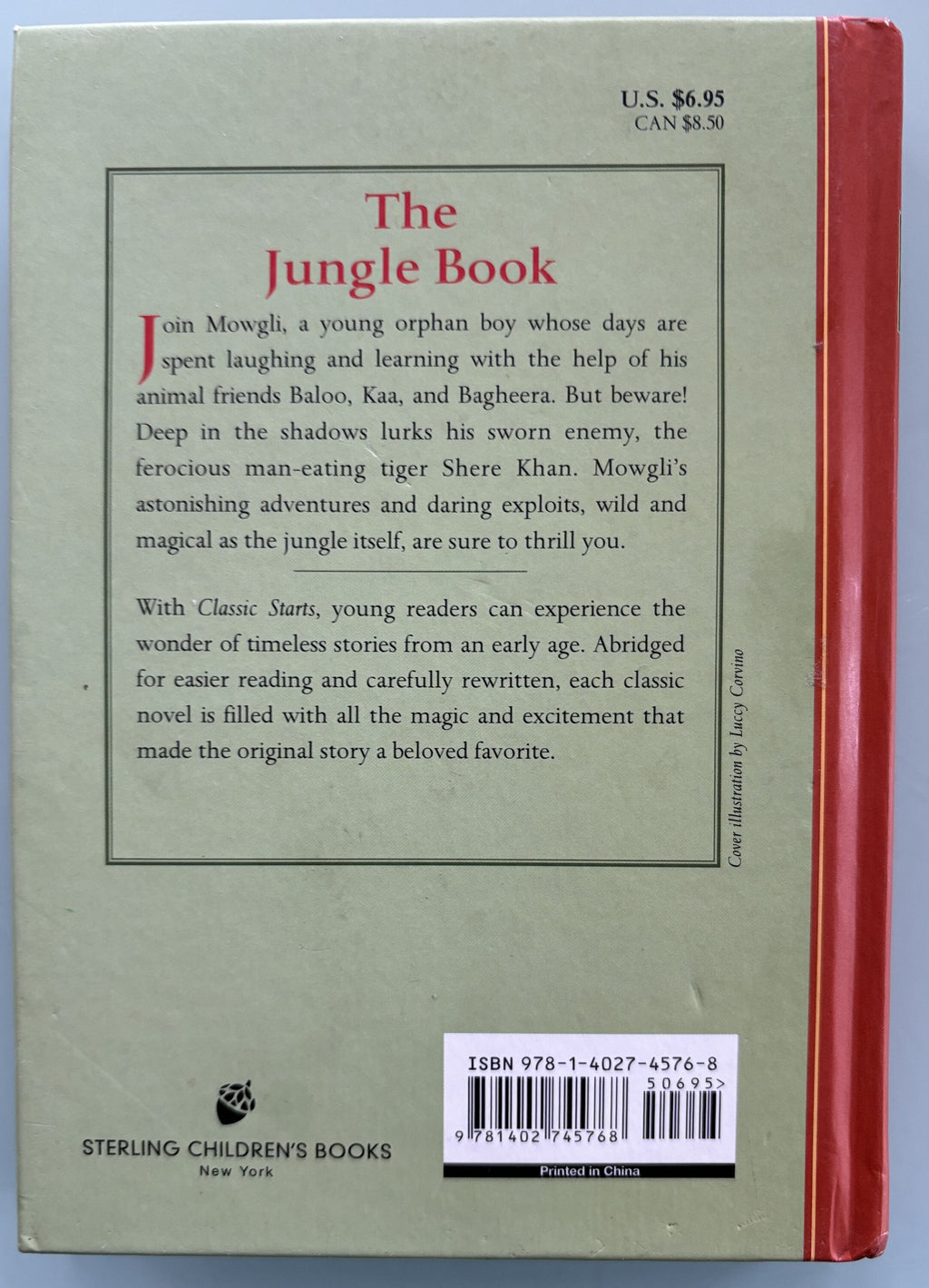 The Jungle Book Hardcover by Rudyard Kipling, Classic Children's Literature
