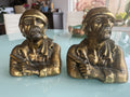 Marion Bronze Pirate Bust Bookends, Heavy Brass Finish, Signed MB Set