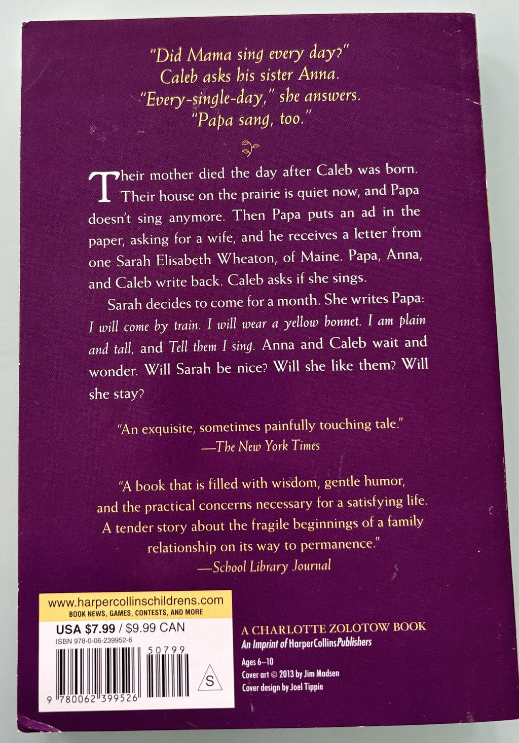 Sarah, Plain and Tall by Patricia MacLachlan
