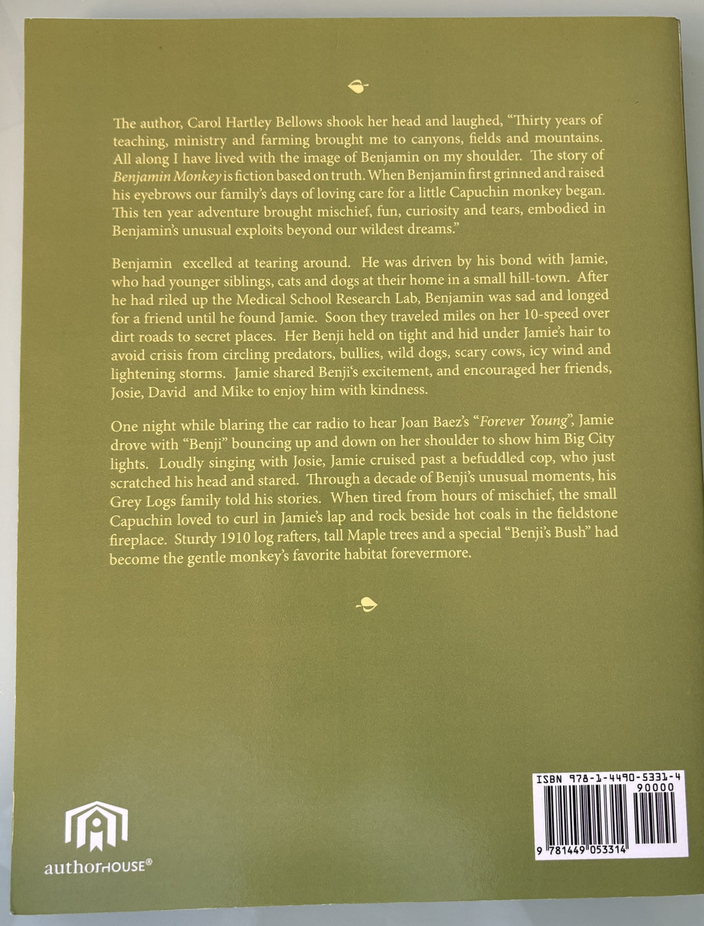 Benjamin Monkey by Carol H Bellows - Signed by Author, Softcover