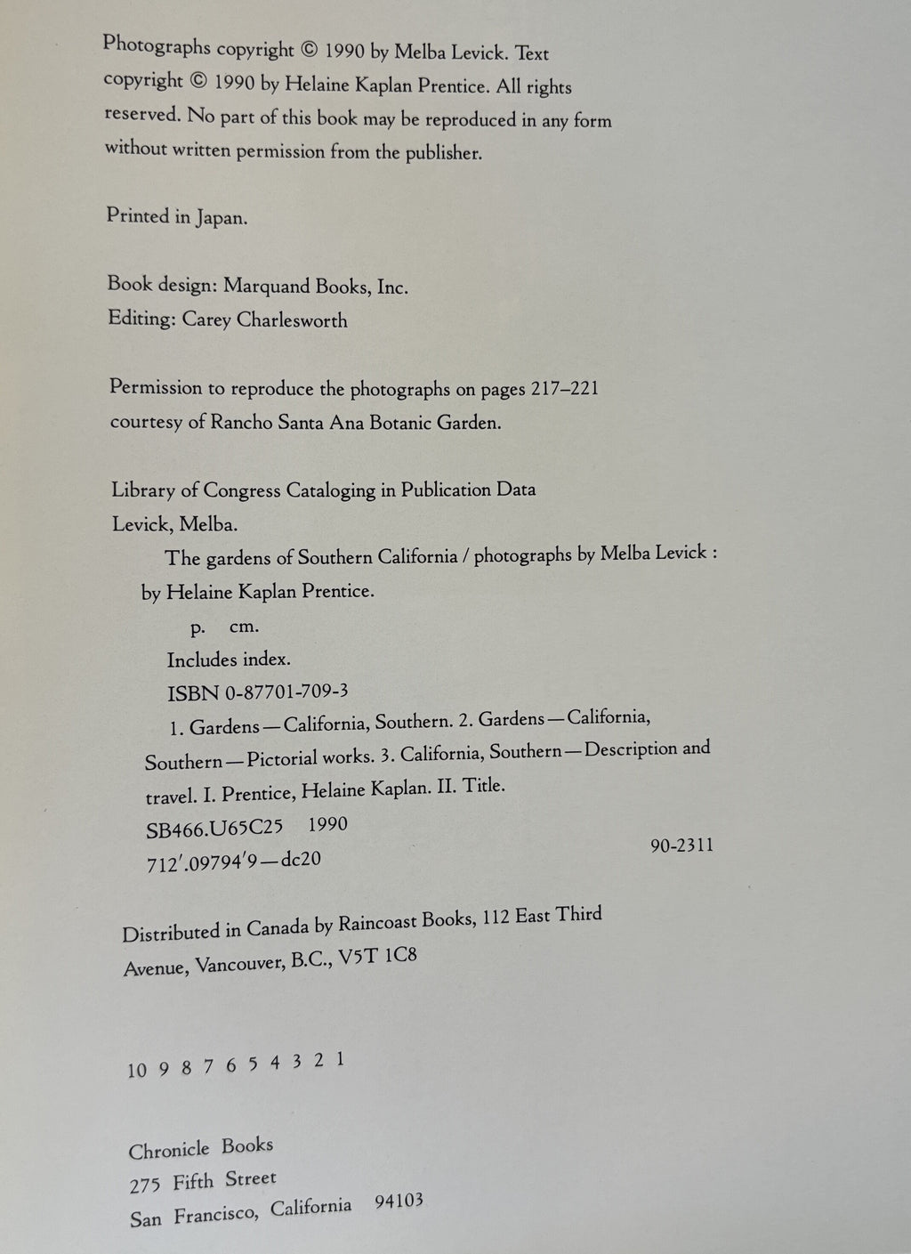 The Gardens of Southern California, GARDEN LOVER First Edition