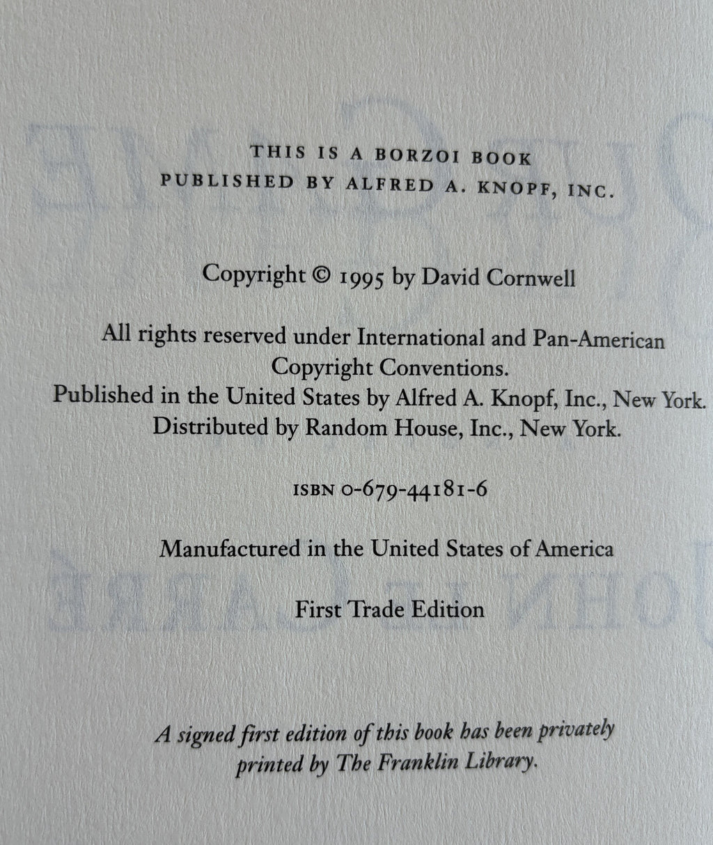 Our Game by John Le Carre **  First Trade Edition  **  1995