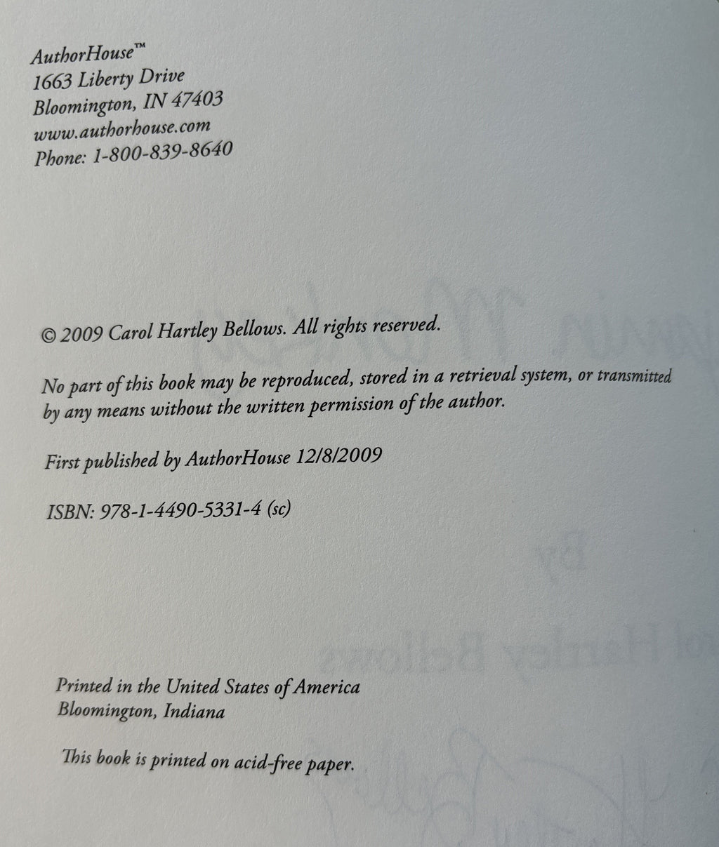 Benjamin Monkey by Carol H Bellows - Signed by Author, Softcover