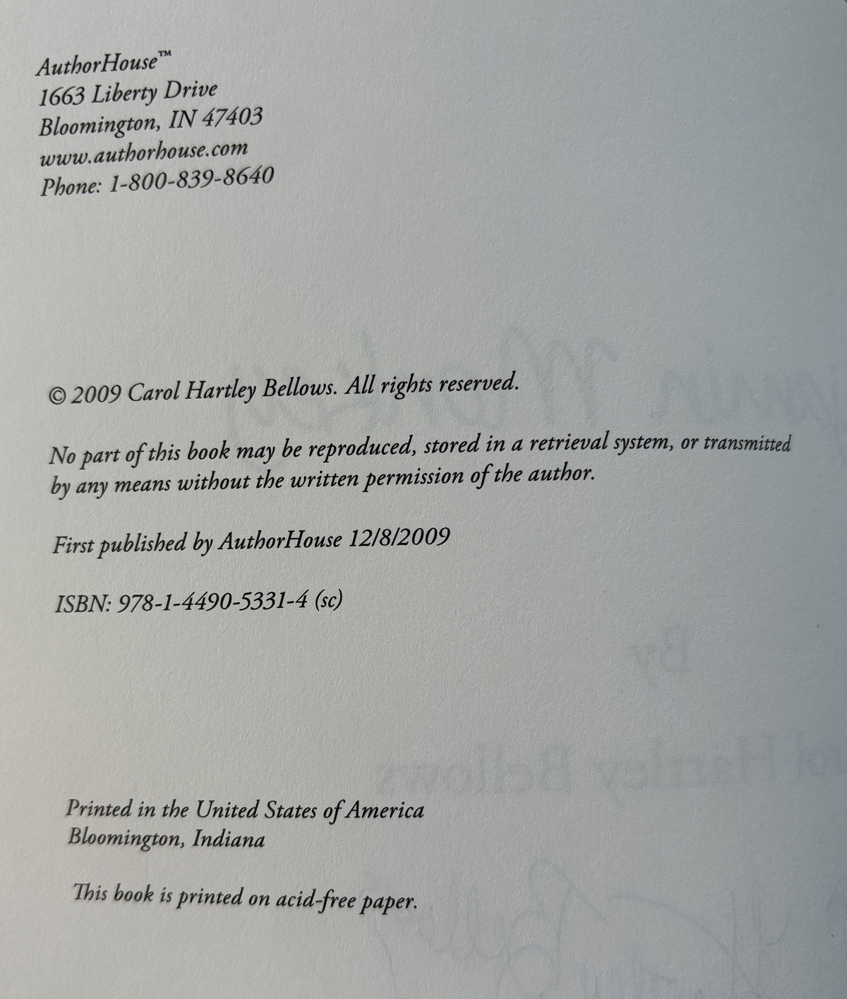 Benjamin Monkey by Carol H Bellows - Signed by Author, Softcover