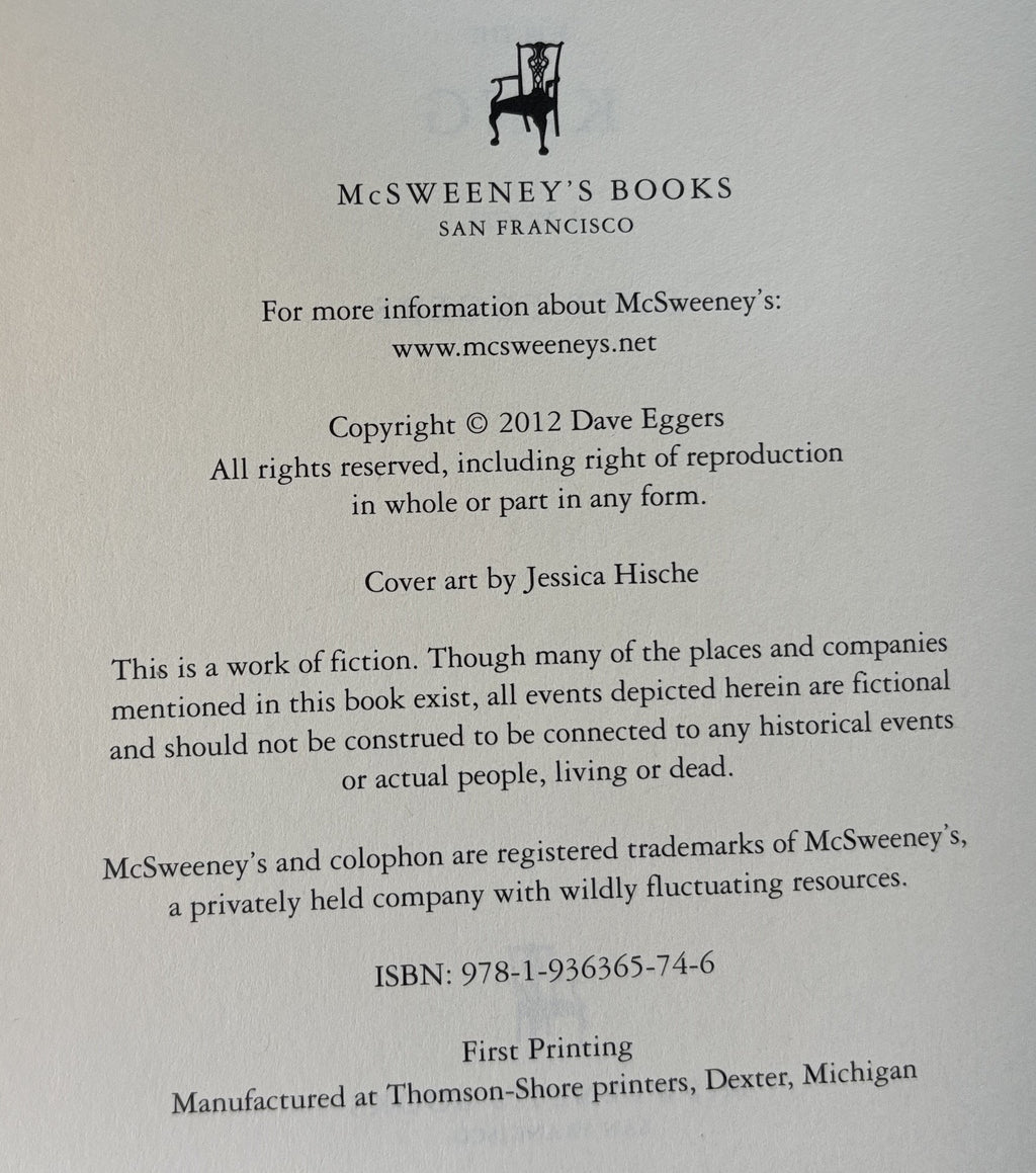 A Hologram for the King - Dave Eggers, First printing 2012