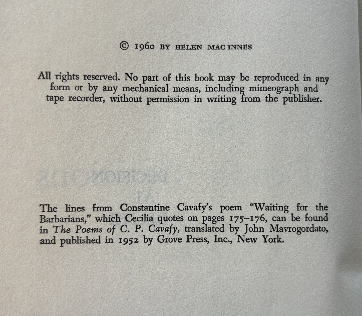 The Deadly Decisions - Copyright 2960