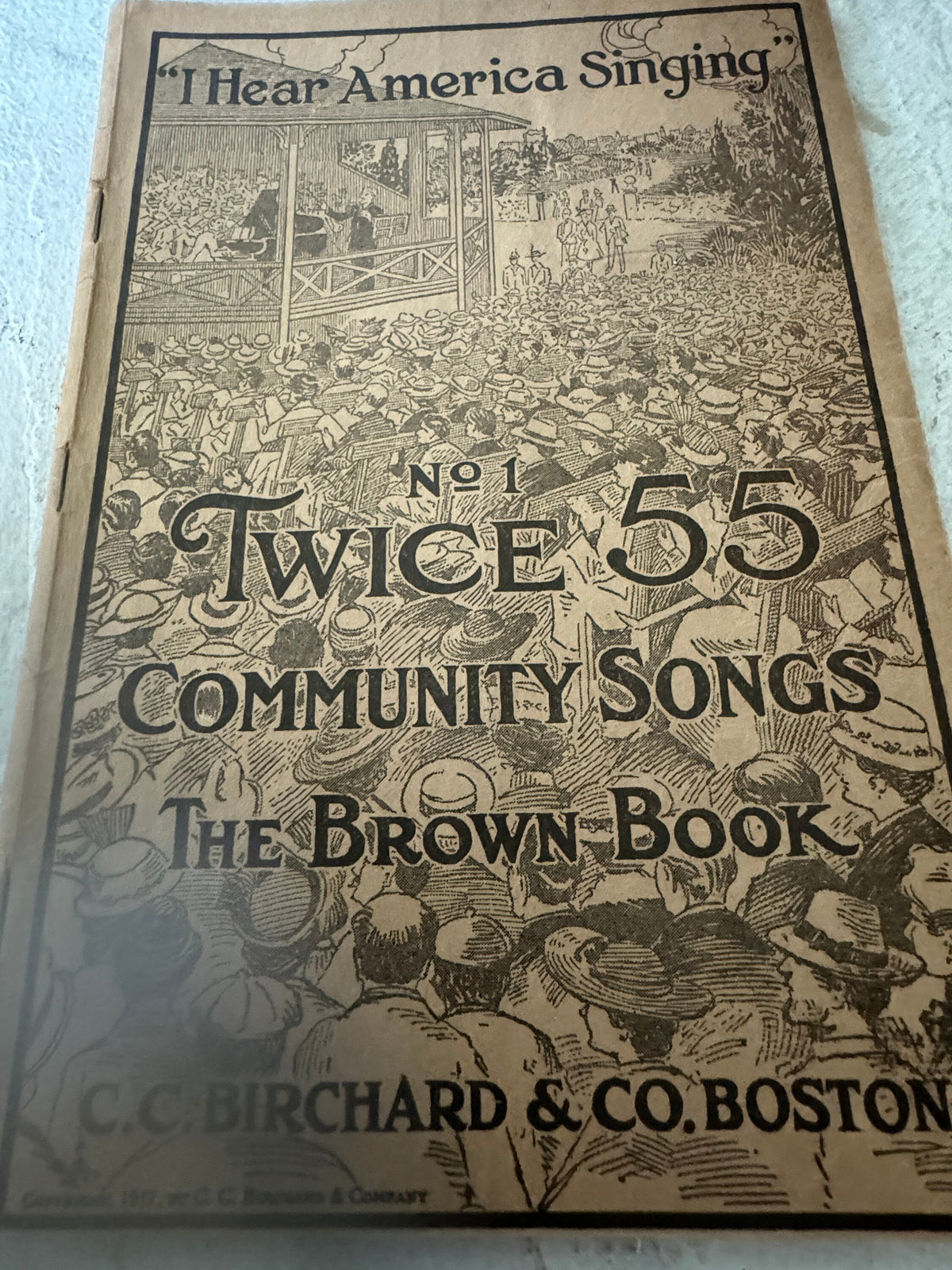 TWICE 55 Plus COMMUNITY Songs I Hear AMERICA Singing The New  Brown Book  Birchard, C. C. Publication Date: 1929