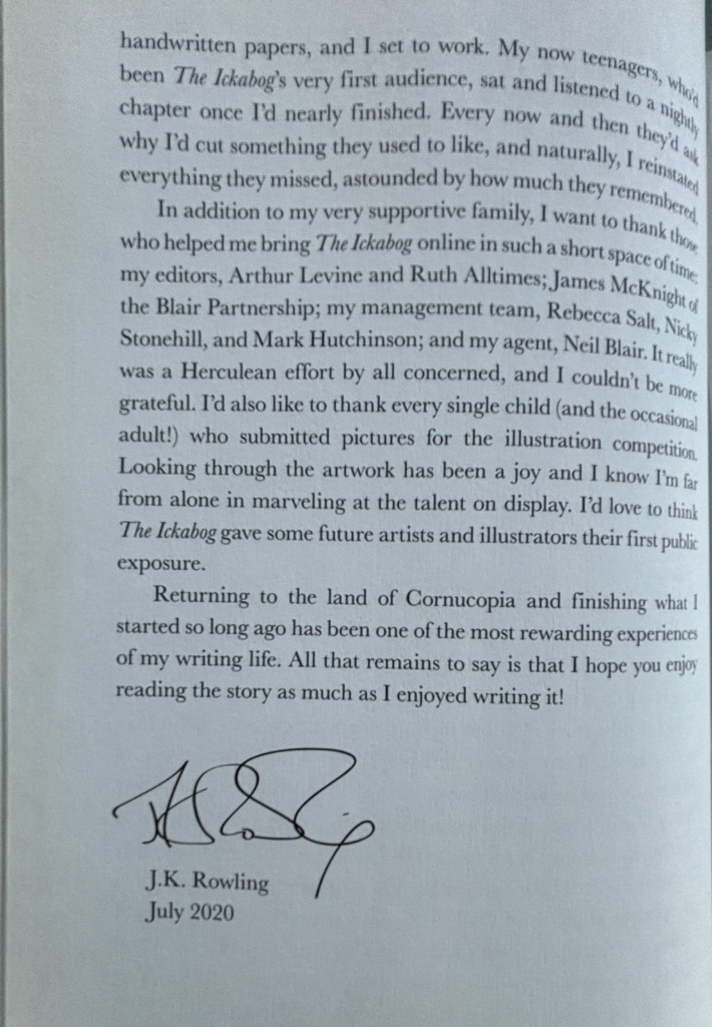 The Ickabog by J. K. Rowling  -  First US Edition