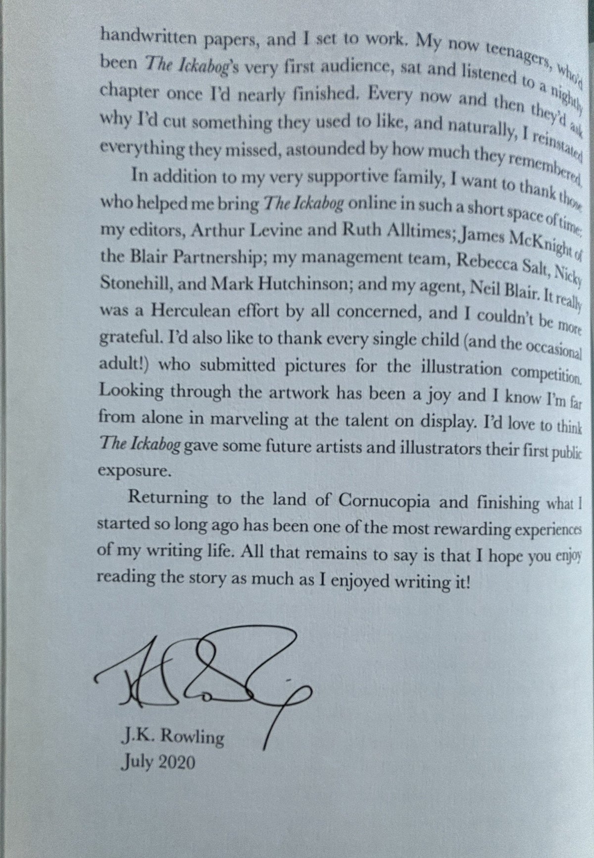 The Ickabog by J. K. Rowling  -  First US Edition