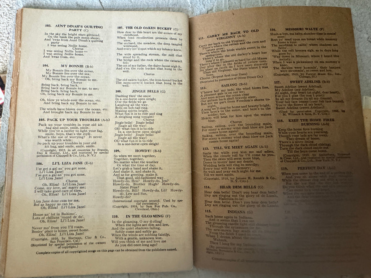 TWICE 55 Plus COMMUNITY Songs I Hear AMERICA Singing The New  Brown Book  Birchard, C. C. Publication Date: 1929