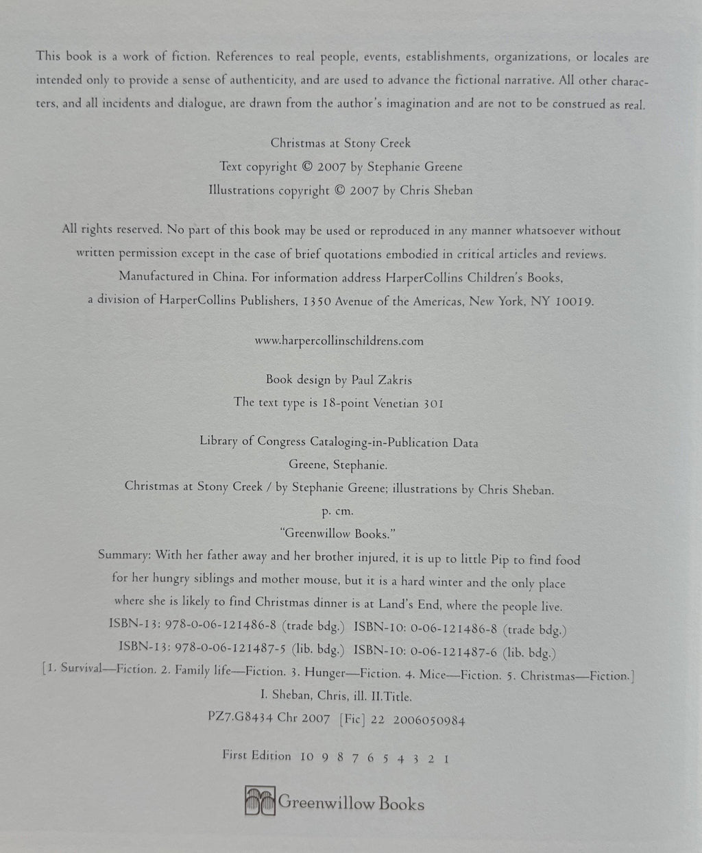 Christmas at Stony Creek by Setphanie Greene - First Edition