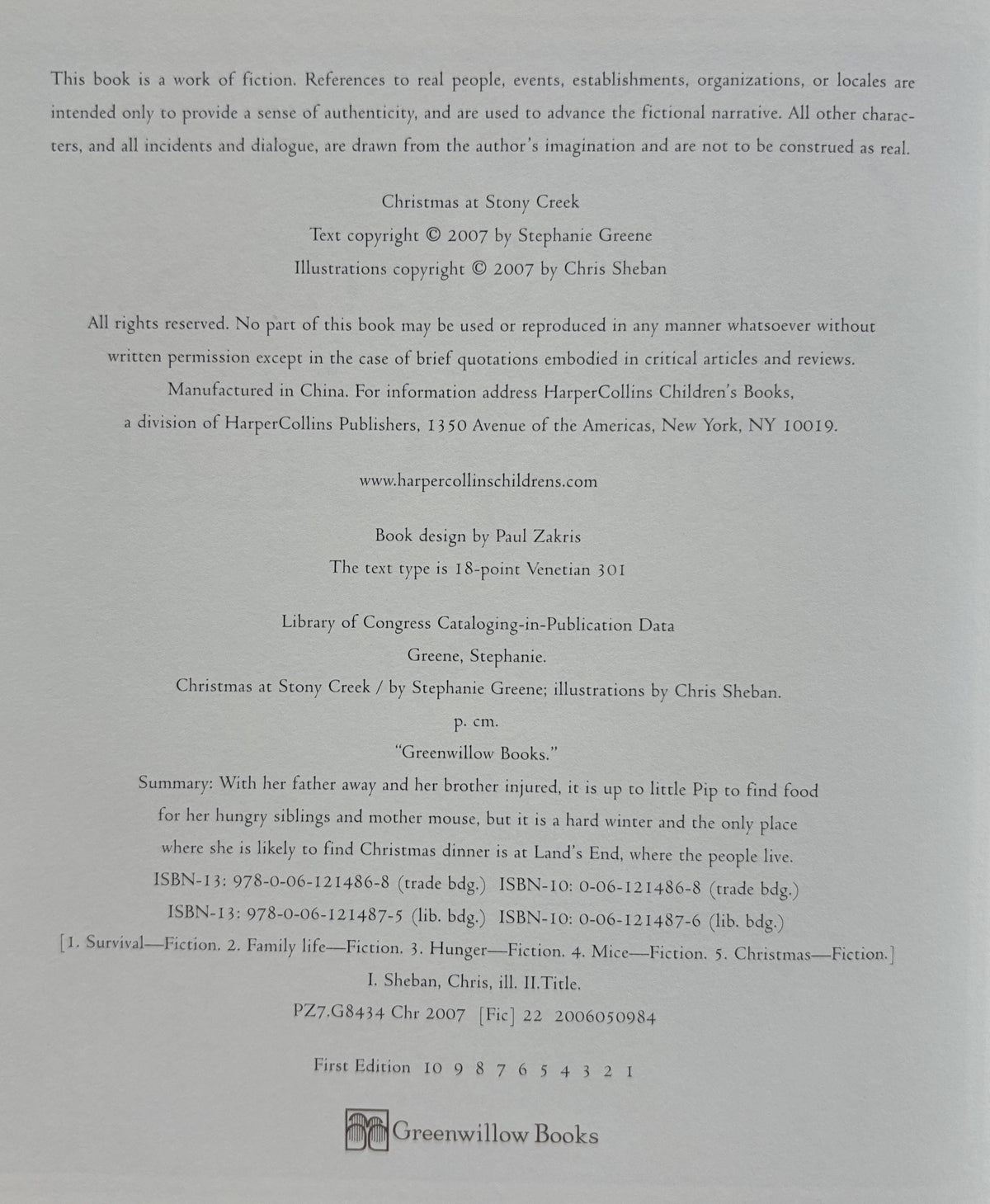 Christmas at Stony Creek by Setphanie Greene - First Edition