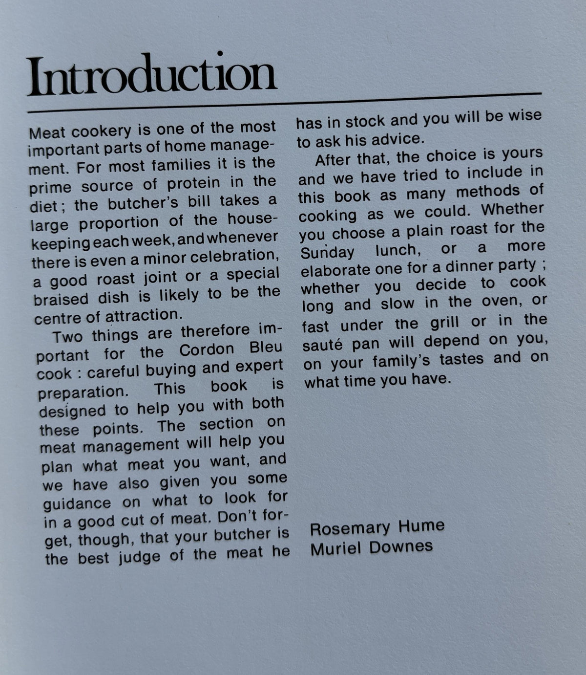 Meat Cookery - Cordon Bleu Cookery School First Editon 1971