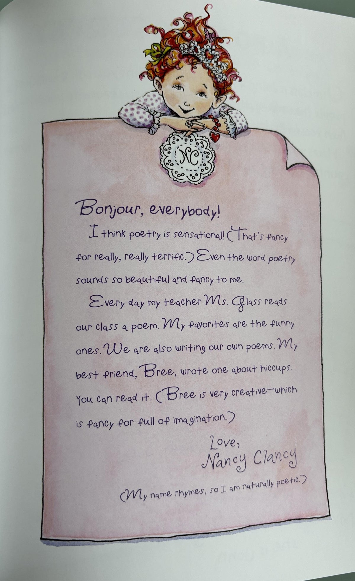 Fancy Nancy - Poet Extraordinaire First Edition Poetic Fun