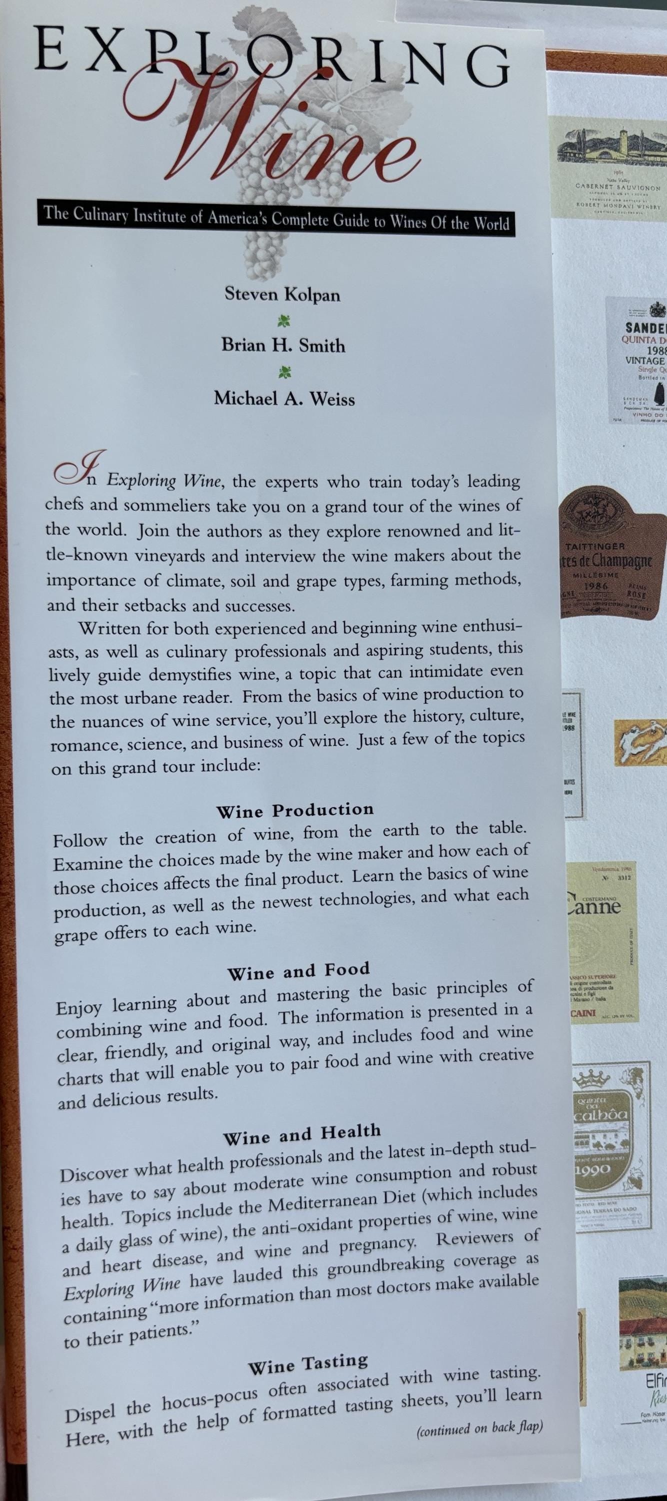 Exploring Wine America's Guide to Wines of the World  1996 Vintag Book