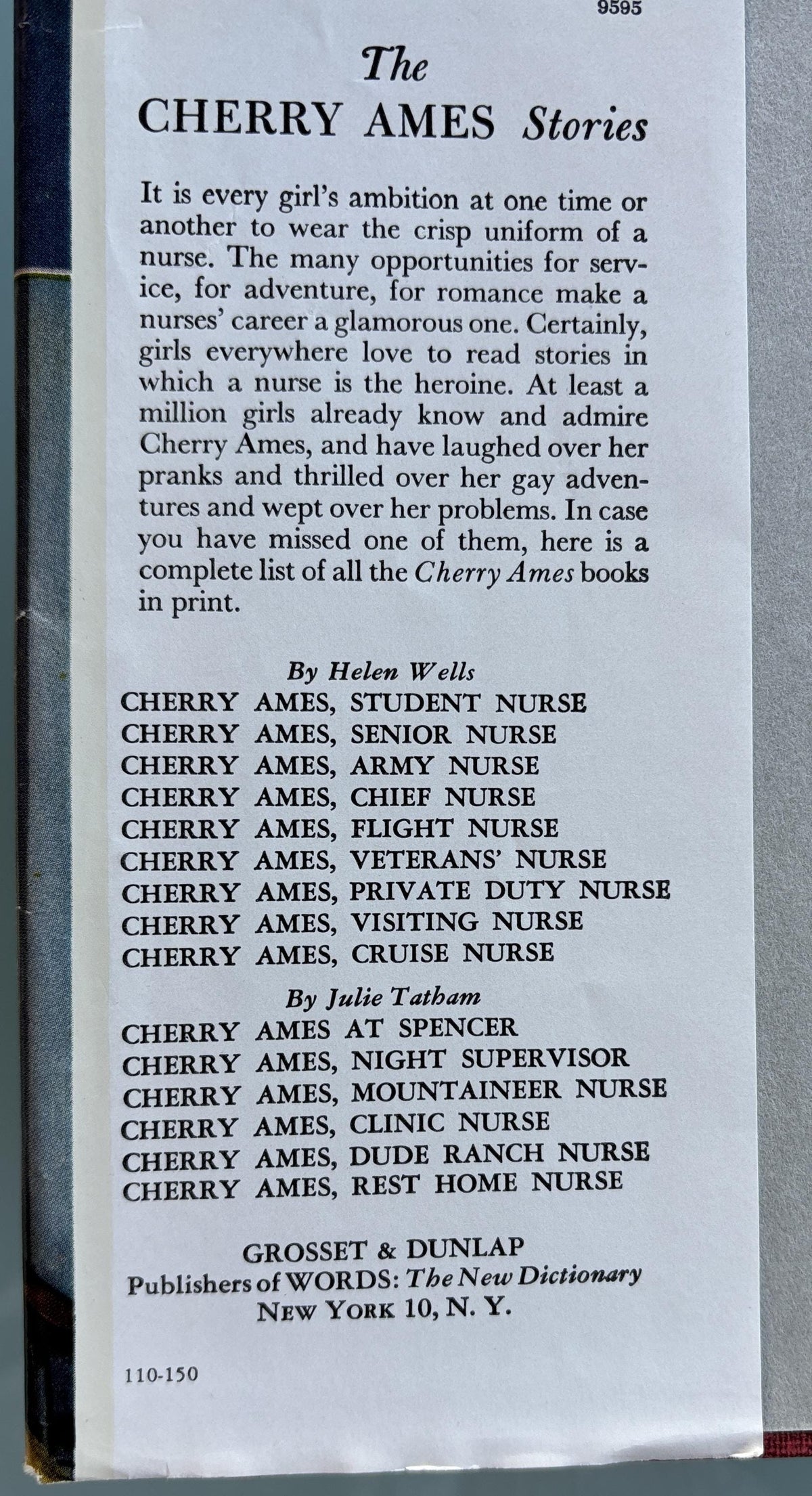 Cherry Ames at Spencer -   Novel  copyright 1949