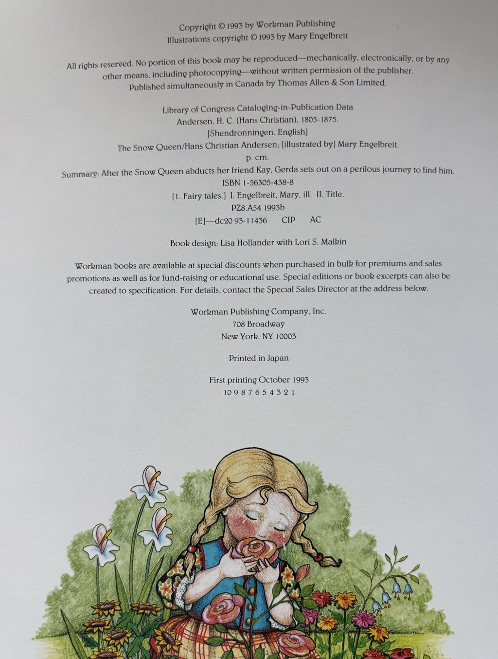 The Snow Queen: Hans Christian Andersen (Mary Engelbreit)  **  First Edition First Printing  **  1993