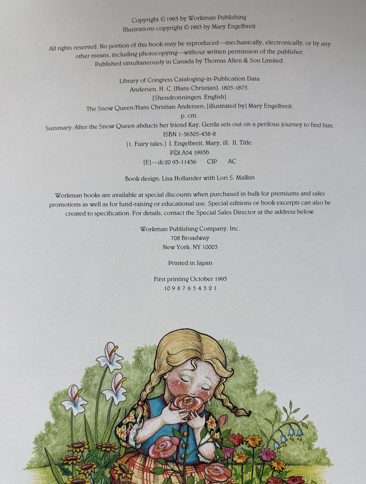 The Snow Queen: Hans Christian Andersen (Mary Engelbreit)  **  First Edition First Printing  **  1993