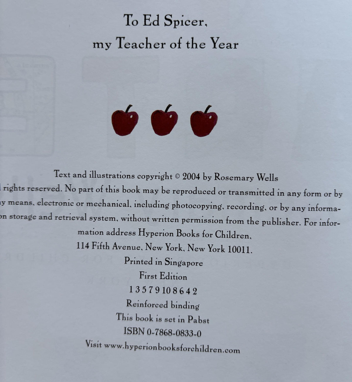 My Kindergarten: Rosemary Wells  **  First Edition  **