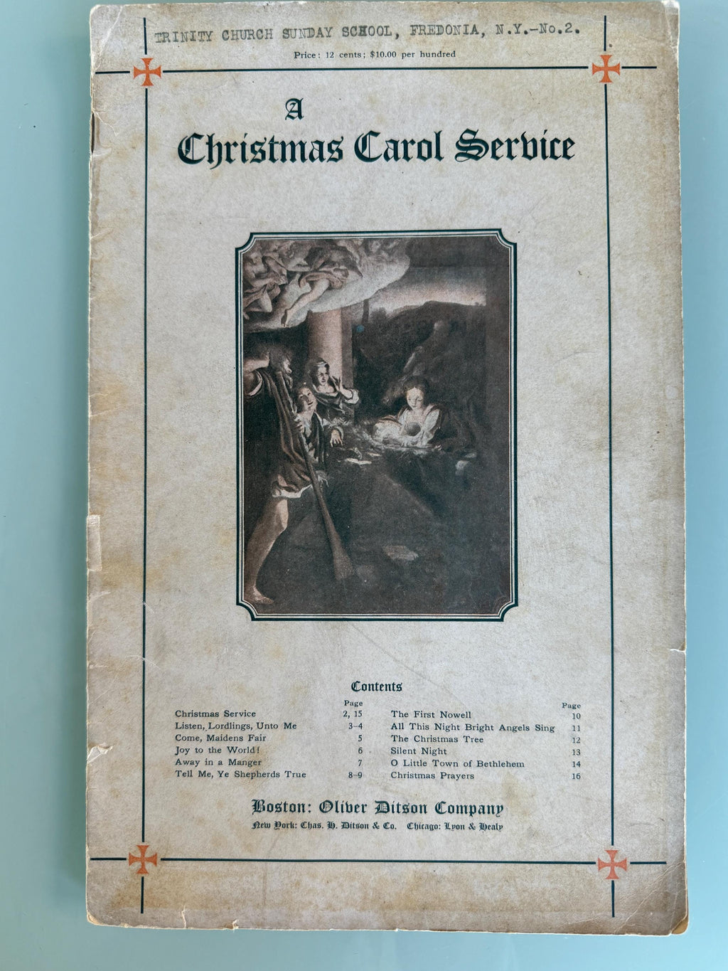 A Christmas Carol  Service Music and Words Ephemera c1910