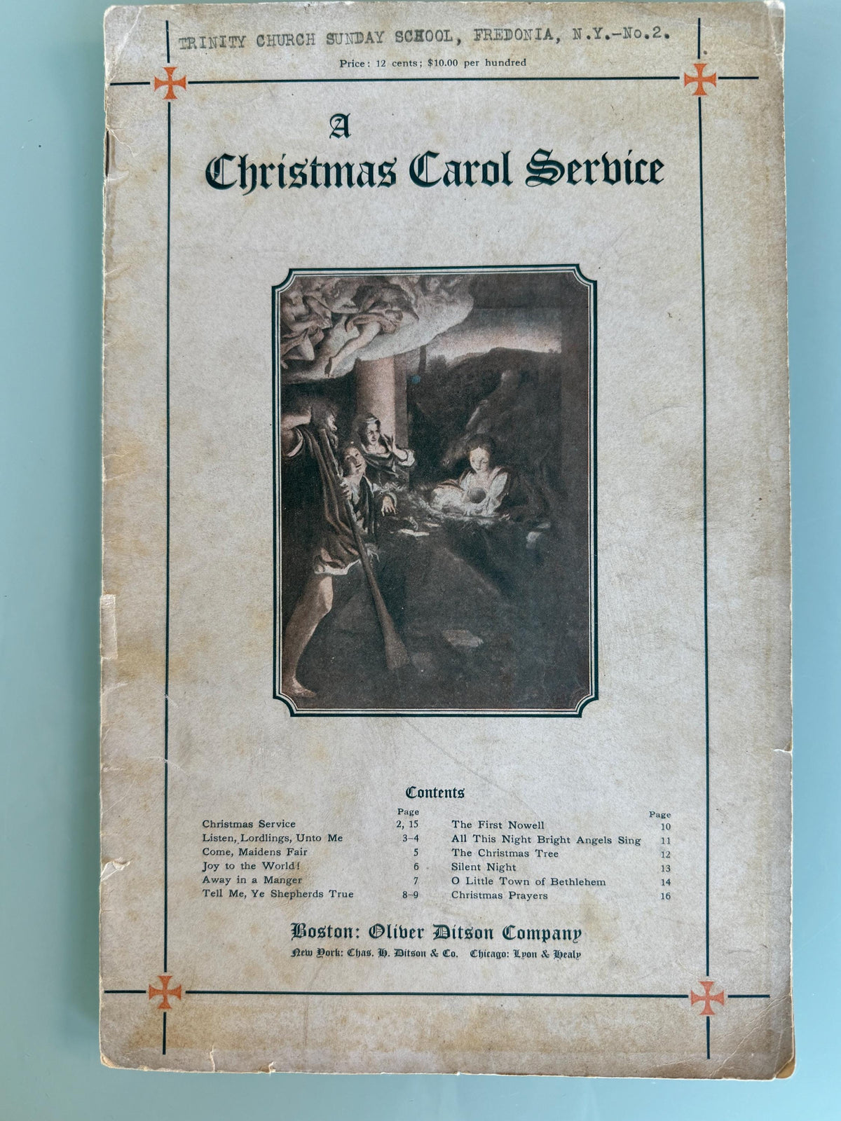 A Christmas Carol  Service Music and Words Ephemera c1910