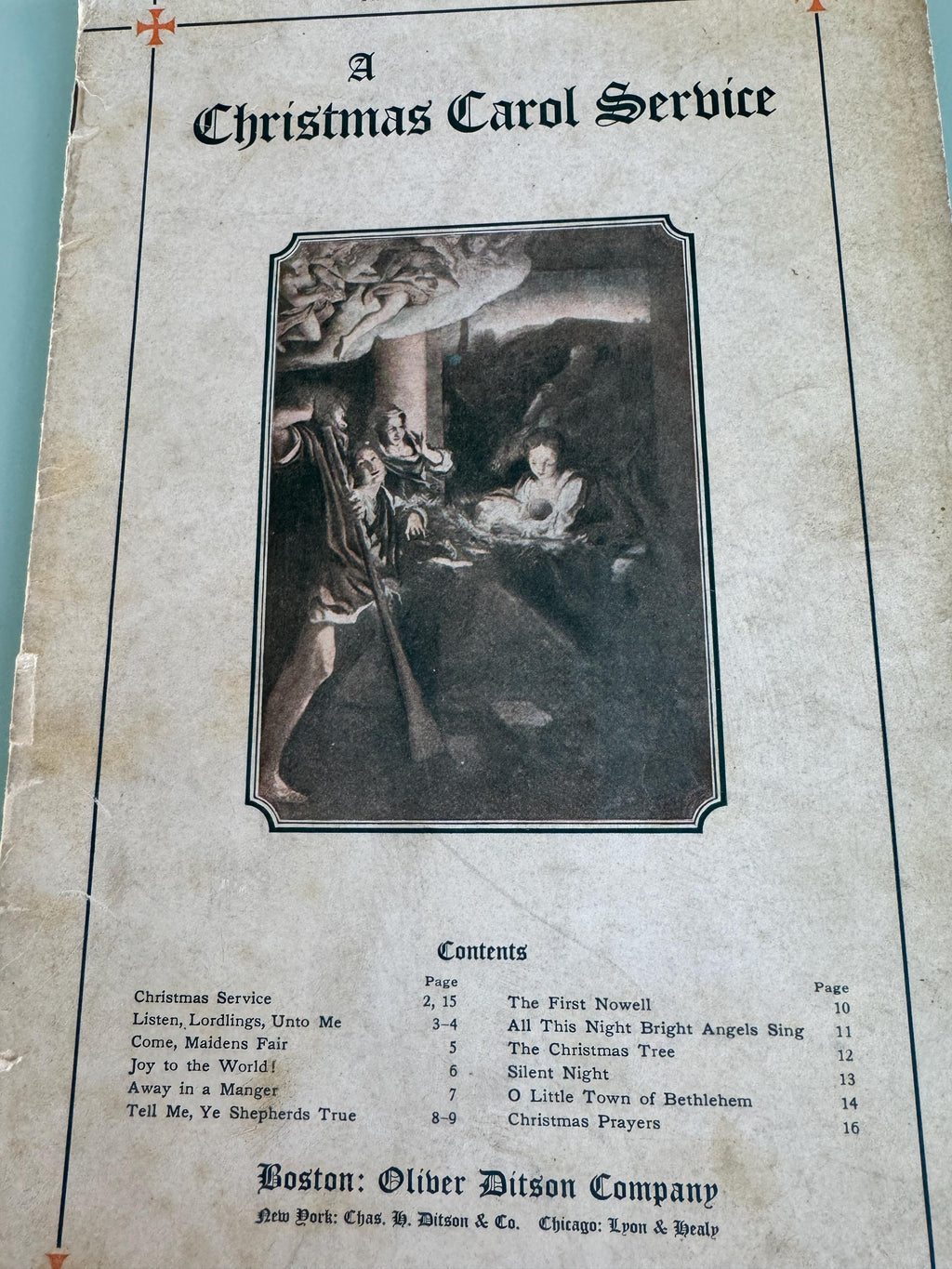 A Christmas Carol  Service Music and Words Ephemera c1910