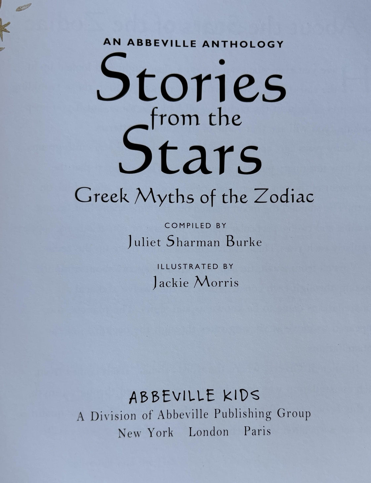 Stories from the Stars Greek Myths of the Zodiac: An Abbeville Anthology **  First Edition  **
