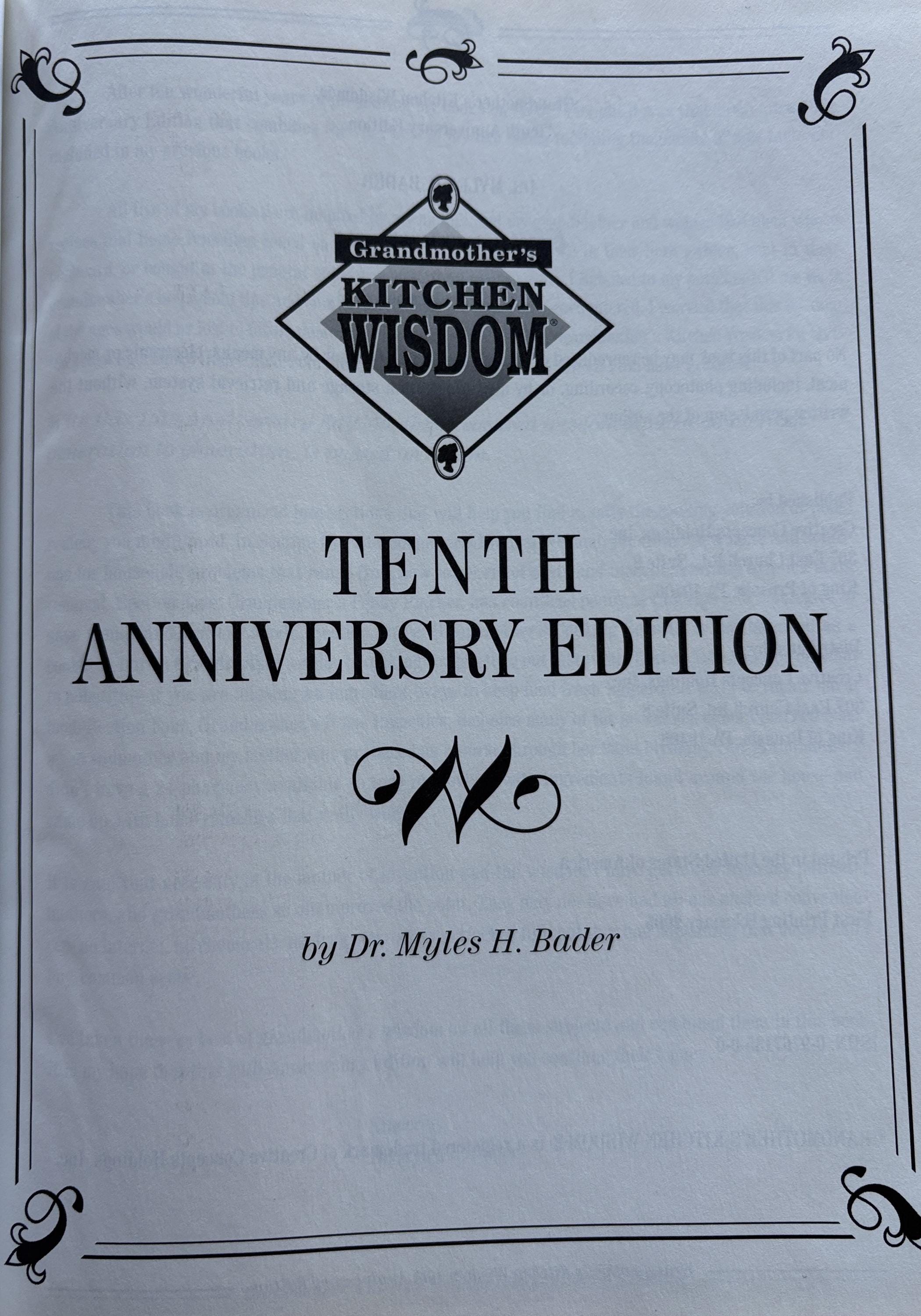 Grandmother's Kitchen Wisdom, 2005 First Edition Cooking Book